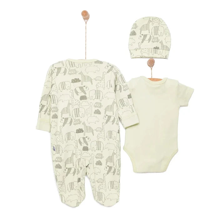 HelloBaby Boy Jumpsuit - Body - Hat - Green Green - ebebek