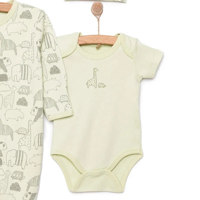 HelloBaby Boy Jumpsuit - Body - Hat - Green Green - ebebek