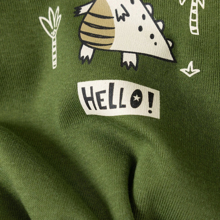 HelloBaby Boys 2 - Pack Short - Sleeve Bodysuits Dinosaur Print Snap Fastening Popper Neck Short Sleeve - Khaki Khaki - ebebek