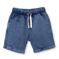 HelloBaby Boys Denim Shorts Lace - up Little Sailor Above the Knee - Blue Blue - ebebek