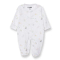 HelloBaby Boys Footed Romper Animal with Poppers Crew Neck Long Leg Long Sleeve - White Printed White Printed - ebebek