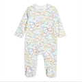 HelloBaby Boys Footed Romper Dinosaur Zip - up Crew Neck Long Leg Long Sleeve - Ecru Ecru - ebebek