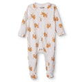 HelloBaby Boys Footed Sleepsuit Animal Print Zip Fastening Crew Neck Full Length Long Sleeve - Beige Beige - ebebek