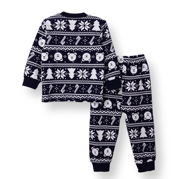 HelloBaby Christmas Baby Boy Long Sleeve Pyjamas Set - Navy Blue - ebebek - Black Friday