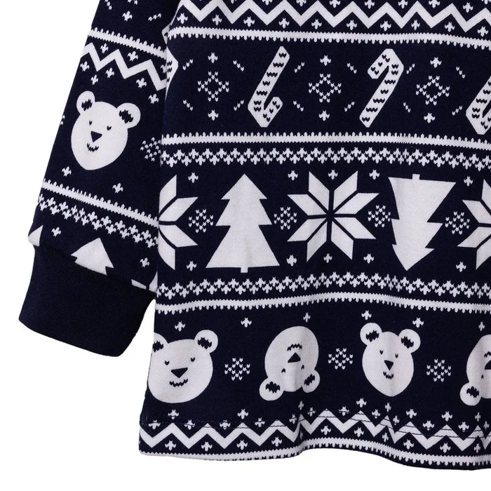 HelloBaby Christmas Baby Boy Long Sleeve Pyjamas Set - Navy Blue - ebebek - Black Friday