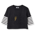 HelloBaby Boys Long Sleeve T-shirt Slogan Print Cool Boy Crew Neck Long Sleeve - Black Black - ebebek