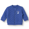 HelloBaby Boys Quilted Cardigan Nautical Print Zip Fastening Little Sailor Crew Neck Long Sleeve - Navy Blue Navy Blue - ebebek