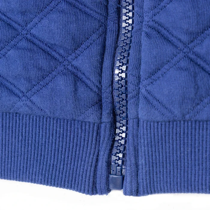 HelloBaby Boys Quilted Cardigan Nautical Print Zip Fastening Little Sailor Crew Neck Long Sleeve - Navy Blue Navy Blue - ebebek