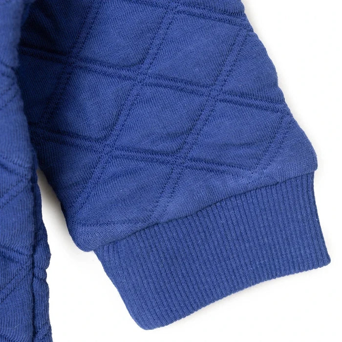 HelloBaby Boys Quilted Cardigan Nautical Print Zip Fastening Little Sailor Crew Neck Long Sleeve - Navy Blue Navy Blue - ebebek