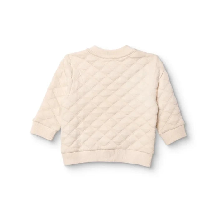 HelloBaby Boys Quilted Cardigan Zip Fastening Little Car Mandarin Collar Long Sleeve - Ecru Ecru - ebebek
