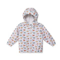 HelloBaby Boys Raincoat Car Print Zip Fastening Hooded Long Sleeve - Ecru Printed Ecru Printed - ebebek