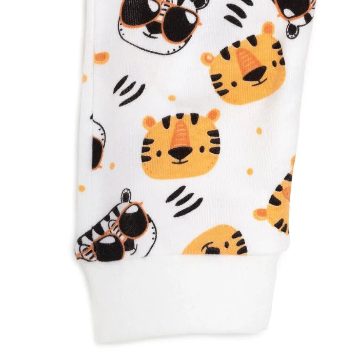 HelloBaby Boys Romper Zip - up Crew Neck Long Leg Long Sleeve - Ecru Ecru - ebebek