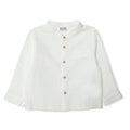 HelloBaby Boys Shirt Buttoned Cool Boy Mandarin Collar Long Sleeve - Ecru Ecru - ebebek