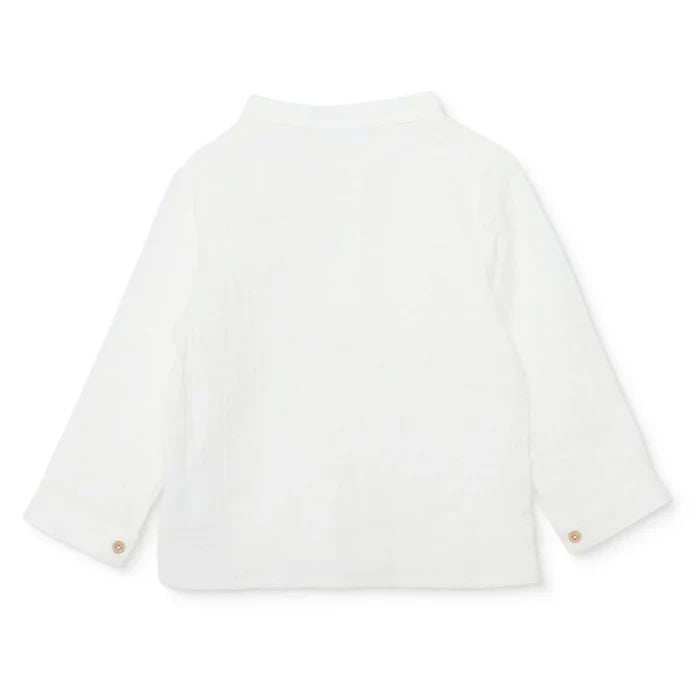 HelloBaby Boys Shirt Buttoned Little Sailor Mandarin Collar Long Sleeve - Ecru Ecru - ebebek