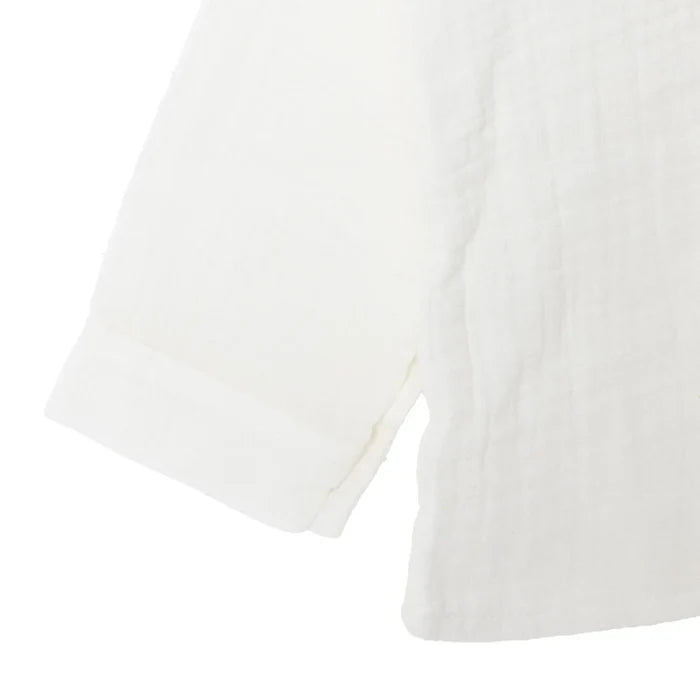 HelloBaby Boys Shirt Buttoned Little Sailor Mandarin Collar Long Sleeve - Ecru Ecru - ebebek