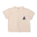 HelloBaby Boys Shirt Nautical Print Buttoned Little Sailor Mandarin Collar Long Sleeve - Beige Beige - ebebek
