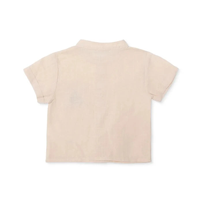HelloBaby Boys Shirt Nautical Print Buttoned Little Sailor Mandarin Collar Long Sleeve - Beige Beige - ebebek