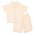 HelloBaby Boys Shirt & Shorts Set Buttoned Little Sailor Shirt Collar Above the Knee Short Sleeve - Ecru Ecru - ebebek