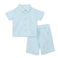 HelloBaby Boys Shirt & Shorts Set Buttoned Little Sailor Shirt Collar Above the Knee Short Sleeve - Blue Blue - ebebek