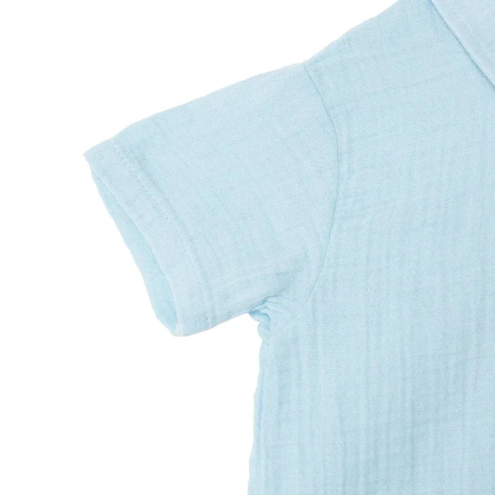 HelloBaby Boys Shirt & Shorts Set Buttoned Little Sailor Shirt Collar Above the Knee Short Sleeve - Blue Blue - ebebek