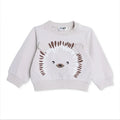 HelloBaby Boys Sweatshirt Animal Print Snap Fastening Crew Neck Long Sleeve - Mink Mink - ebebek