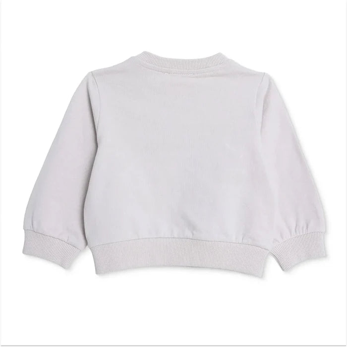 HelloBaby Boys Sweatshirt Animal Print Snap Fastening Crew Neck Long Sleeve - Mink Mink - ebebek