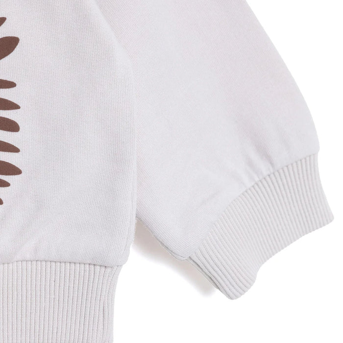 HelloBaby Boys Sweatshirt Animal Print Snap Fastening Crew Neck Long Sleeve - Mink Mink - ebebek