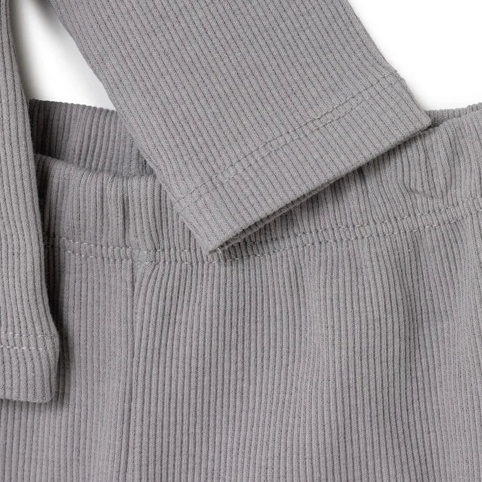 HelloBaby Boys Sweatshirt - Bottom with Buttons Crew Neck Long Leg Long Sleeve - Grey Grey - ebebek
