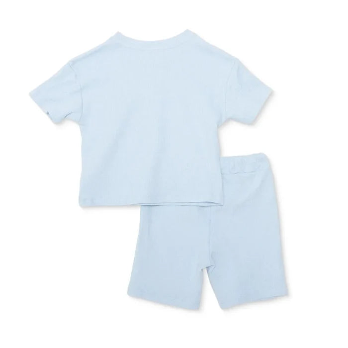 HelloBaby Boys T-shirt & Shorts Set Nautical Print Little Sailor Crew Neck Short Length Short Sleeve - Blue Blue - ebebek