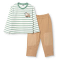 HelloBaby Boys T-Shirt & Trousers Set Vehicle Print Little Car Crew Neck Full Length Long Sleeve - Green Printed Green Printed - ebebek