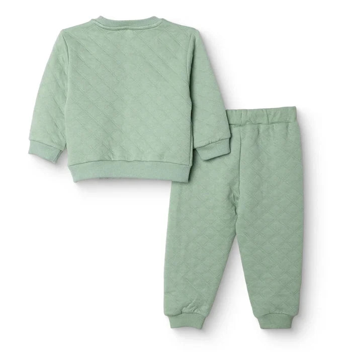 HelloBaby Boys Tracksuit Vehicles Little Car Crew Neck Long Leg Short Sleeve - Green Green - ebebek