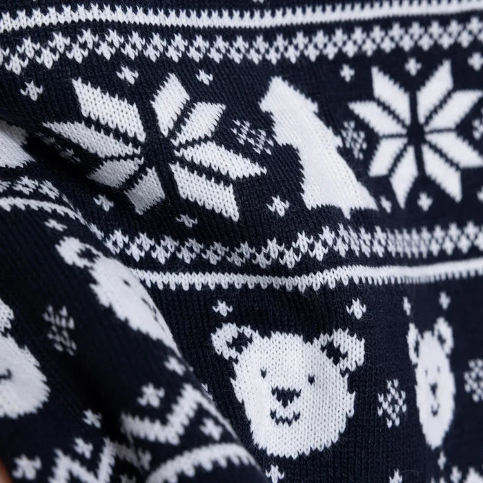 HelloBaby Christmas Baby Boy Snow Party Sweatshirt - Navy Blue - ebebek - Black Friday