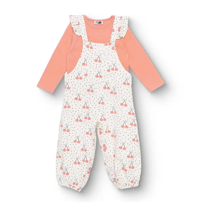 HelloBaby Salopet - Tshirt - Ecru Printed Ecru Printed - ebebek