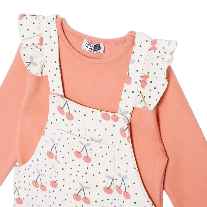 HelloBaby Salopet - Tshirt - Ecru Printed Ecru Printed - ebebek