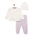 HelloBaby Girl Wrapover Top - Hat - Footed Bottom - Ecru Ecru - ebebek