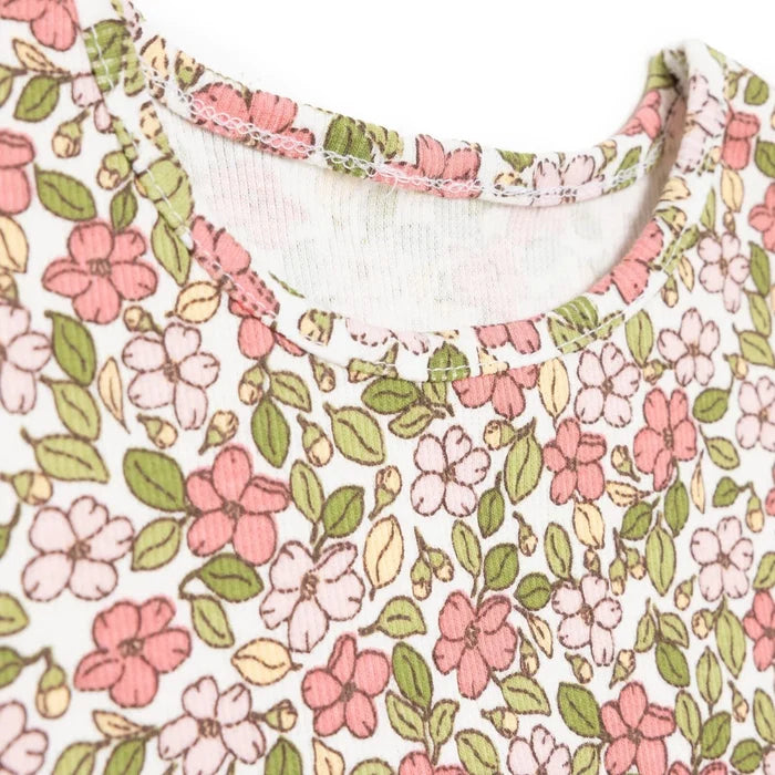 HelloBaby Girls Blouse - Leggings Flower Pastel Dreams Crew Neck Long Leg Short Sleeve - Ecru Printed Ecru Printed - ebebek