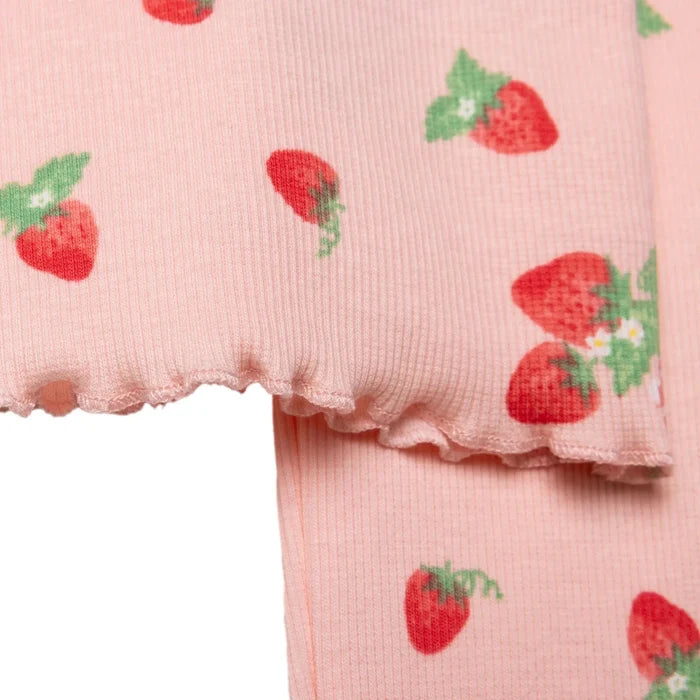 HelloBaby Girls Blouse & Leggings Set Cherry Print Berry Belle Crew Neck Full Length Short Sleeve - Pink Printed Pink Printed - ebebek