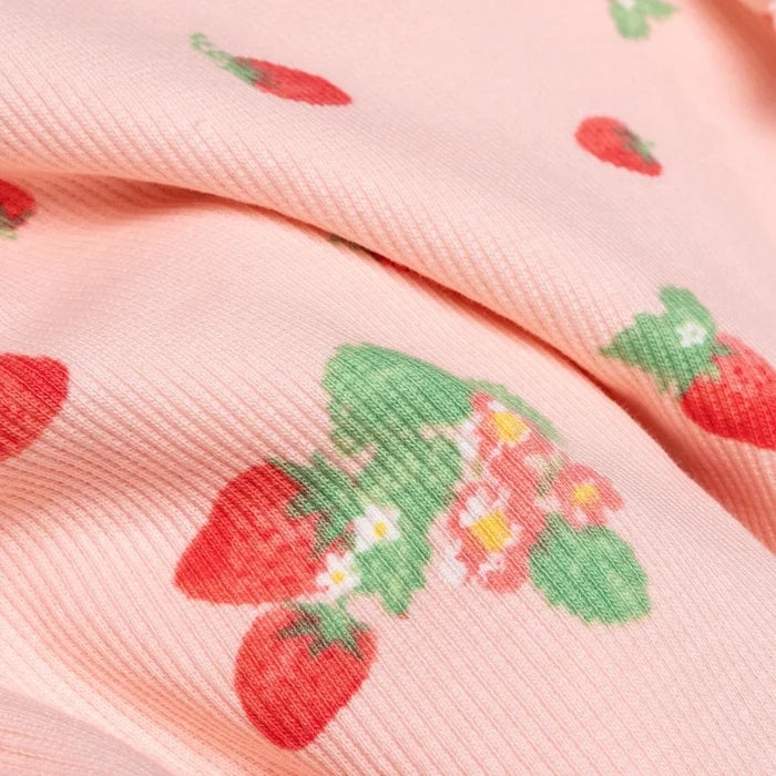 HelloBaby Girls Blouse & Leggings Set Cherry Print Berry Belle Crew Neck Full Length Short Sleeve - Pink Printed Pink Printed - ebebek