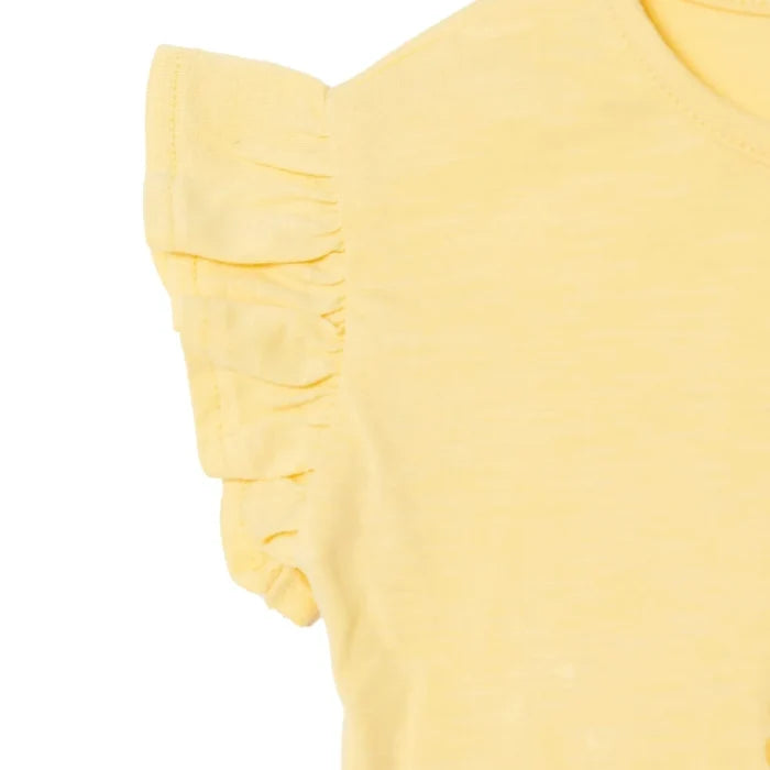 HelloBaby Girls Blouse & Leggings Set Ditsy Flower Crew Neck Full Length Short Sleeve - Yellow Yellow - ebebek