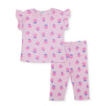 HelloBaby Girls Blouse & Leggings Set Floral Print Ditsy Flower Crew Neck Full Length Short Sleeve - Pink Printed Pink Printed - ebebek