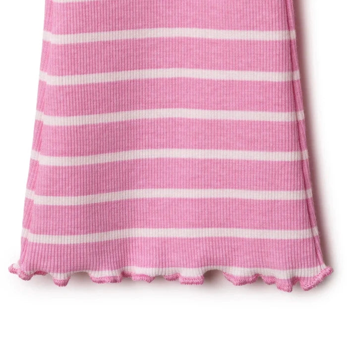 HelloBaby Girls Blouse & Leggings Set Heart Print Ditsy Flower Crew Neck Full Length Short Sleeve - Pink Pink - ebebek
