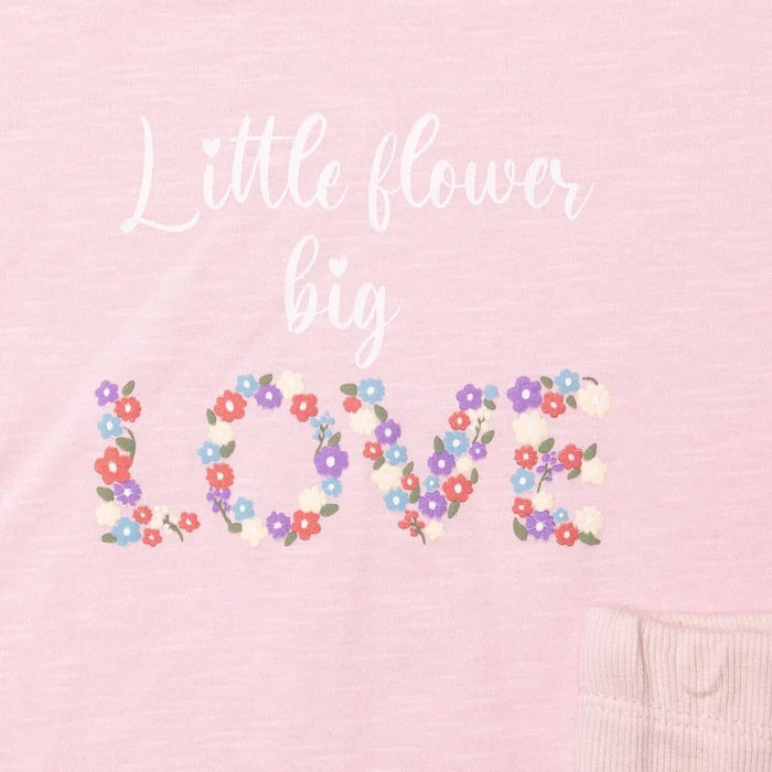 HelloBaby Girls Blouse & Leggings Set Text Print Pastel Dreams Crew Neck Full Length Short Sleeve - Pink Pink - ebebek