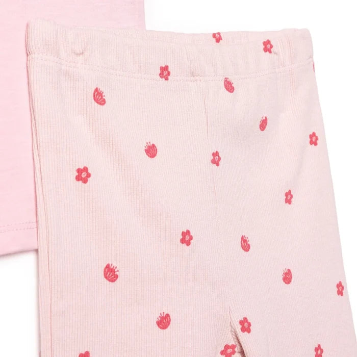 HelloBaby Girls Blouse & Leggings Set Text Print Pastel Dreams Crew Neck Full Length Short Sleeve - Pink Pink - ebebek