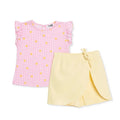 HelloBaby Girls Blouse & Shorts Set Ditsy Flower Crew Neck Short Length Short Sleeve - Pink Printed Pink Printed - ebebek