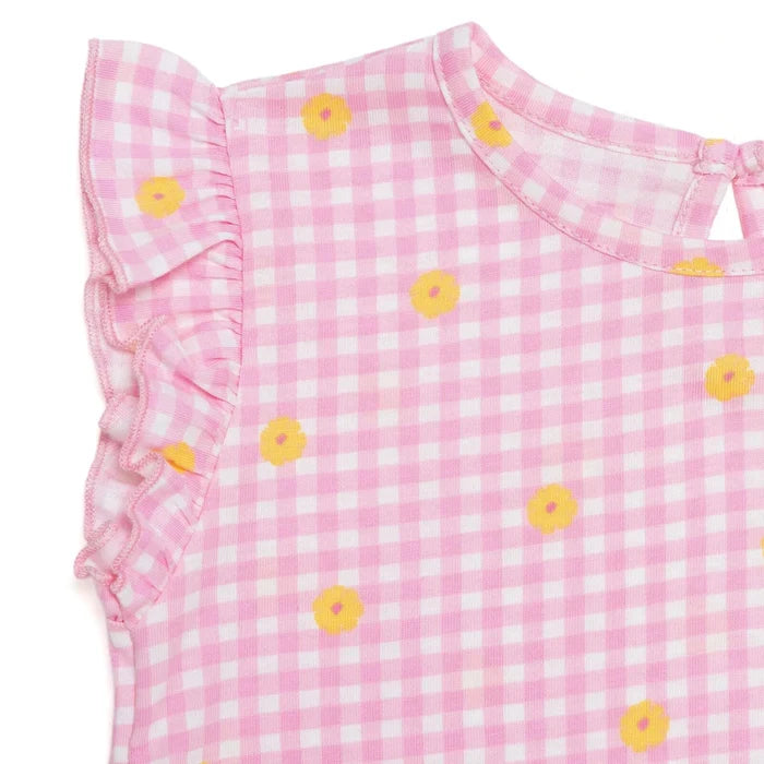 HelloBaby Girls Blouse & Shorts Set Ditsy Flower Crew Neck Short Length Short Sleeve - Pink Printed Pink Printed - ebebek
