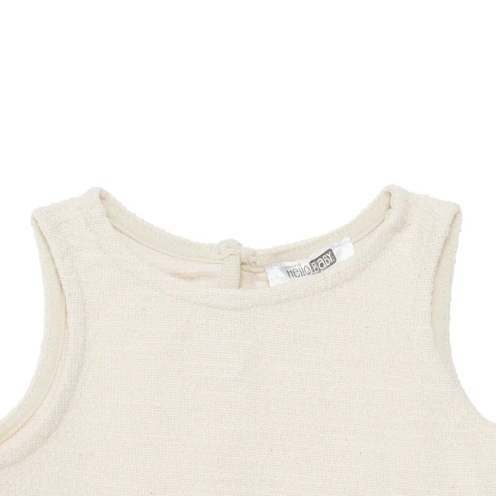 HelloBaby Girls Blouse & Shorts Set Pastel Dreams Crew Neck Short Length Sleeveless - Ecru Ecru - ebebek