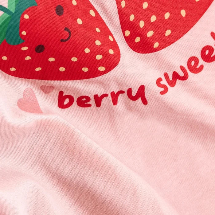 HelloBaby Girls Blouse & Shorts Set Strawberry Print Berry Belle Crew Neck Short Length Short Sleeve - Pink Pink - ebebek