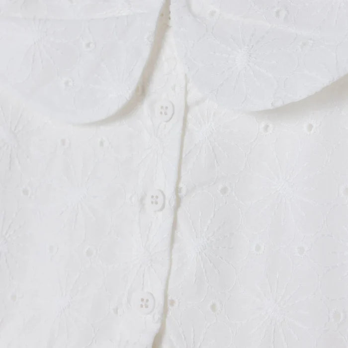 HelloBaby Girls Dress Berry Belle Peter Pan Collar Short Sleeve - White White - ebebek