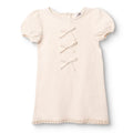 HelloBaby Girls Dress Bow Pastel Dreams Crew Neck Short Sleeve - Ecru Ecru - ebebek