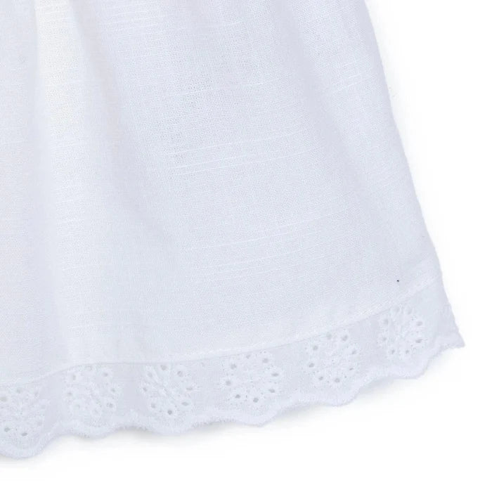 HelloBaby Girls Dress Buttoned Berry Belle Crew Neck Short Sleeve - Ecru Ecru - ebebek